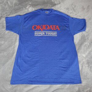 Vintage Oki Electronics Promo T Shirt Mens XL Made In USA Blue 90s